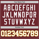 Custom Burgundy White-Gold Authentic Basketball Jersey