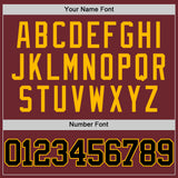 Custom Burgundy Black-Gold Authentic Basketball Jersey