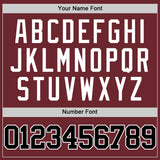 Custom Burgundy Black-White Authentic Basketball Jersey