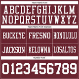 Custom Burgundy White Mesh Authentic Football Jersey