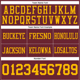 Custom Burgundy Gold Mesh Authentic Football Jersey