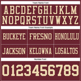 Custom Burgundy Cream Mesh Authentic Football Jersey
