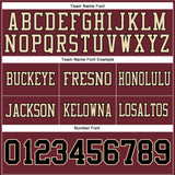 Custom Burgundy Black-Cream Mesh Authentic Football Jersey