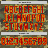 Custom Camo Red-Gold Authentic Salute To Service Basketball Jersey