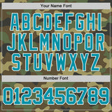 Custom Camo Teal-White Authentic Salute To Service Basketball Jersey
