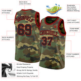 Custom Camo Black-Red Authentic Salute To Service Basketball Jersey