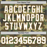 Custom Camo White-Old Gold Authentic Salute To Service Basketball Jersey