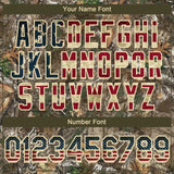 Custom Camo Vintage USA Flag-Cream 3D Woodland Camo Authentic Salute To Service Baseball Jersey