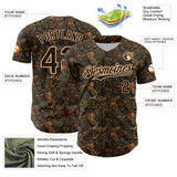 Custom Camo Brown-Cream 3D Woodland Camo Authentic Salute To Service Baseball Jersey