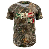 Custom Camo Vintage Mexican Flag-Cream 3D Woodland Camo Authentic Salute To Service Baseball Jersey
