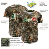 Custom Camo Vintage Mexican Flag-Cream 3D Woodland Camo Authentic Salute To Service Baseball Jersey