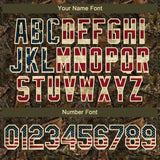 Custom Camo Vintage USA Flag-Cream 3D Woodland Camo Authentic Salute To Service Baseball Jersey