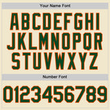 Custom Cream Green-Orange Mesh Authentic Throwback Baseball Jersey