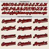 Custom Cream (Black White Pinstripe) Red-Black Authentic Baseball Jersey