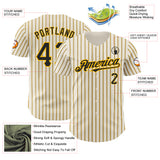 Custom Cream (Black Gold Pinstripe) Black-Gold Authentic Baseball Jersey