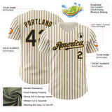 Custom Cream (Black Old Gold Pinstripe) Black-Old Gold Authentic Baseball Jersey