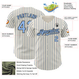 Custom Cream (Black Light Blue Pinstripe) Light Blue-Black Authentic Baseball Jersey