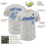Custom Cream (Navy Light Blue Pinstripe) Light Blue-Navy Authentic Baseball Jersey