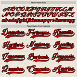 Custom Cream Red-Black Hockey Lace Neck Jersey