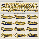 Custom Cream Navy-Gold Hockey Lace Neck Jersey