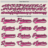 Custom Cream Pink-Black Hockey Lace Neck Jersey