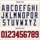 Custom Cream Red Navy-White Hockey Jersey