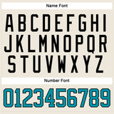 Custom Cream Teal-Black Hockey Jersey