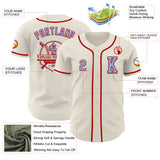 Custom Cream Light Blue-Red Authentic Baseball Jersey
