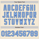 Custom Cream Light Blue-Royal Authentic Baseball Jersey