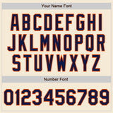 Custom Cream Navy-Orange Authentic Baseball Jersey