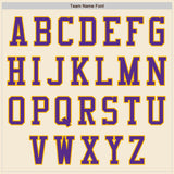 Custom Cream Purple-Gold Authentic Baseball Jersey