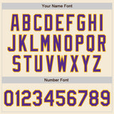 Custom Cream Purple-Gold Authentic Baseball Jersey