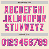 Custom Cream Pink-Purple Authentic Baseball Jersey