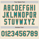 Custom Cream Teal-Orange Authentic Baseball Jersey