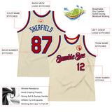 Custom Cream Red-Royal Authentic Throwback Basketball Jersey