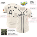 Custom Cream Steel Gray Authentic Baseball Jersey