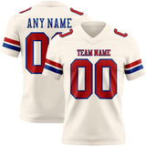 Custom Cream Red-Royal Mesh Authentic Football Jersey