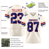 Custom Cream Royal-Red Mesh Authentic Football Jersey