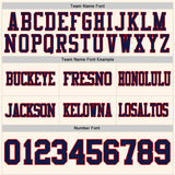 Custom Cream Navy-Red Mesh Authentic Football Jersey