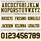 Custom Cream Black-Gold Mesh Authentic Football Jersey