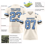 Custom Cream Light Blue-Black Mesh Authentic Football Jersey