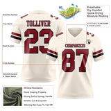 Custom Cream Cardinal-Black Mesh Authentic Football Jersey