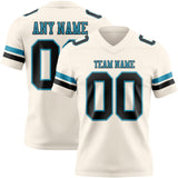 Custom Cream Black-Panther Blue Mesh Authentic Football Jersey