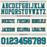 Custom Cream Teal-Black Mesh Authentic Football Jersey