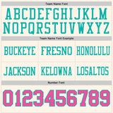 Custom Cream Pink-Aqua Mesh Authentic Football Jersey