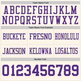 Custom Cream Purple Mesh Authentic Football Jersey