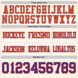 Custom Cream Purple-Orange Mesh Authentic Football Jersey