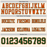 Custom Cream Green-Orange Mesh Authentic Football Jersey