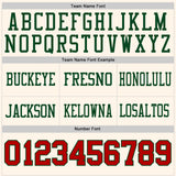 Custom Cream Red-Green Mesh Authentic Football Jersey
