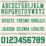 Custom Cream Kelly Green Mesh Authentic Football Jersey